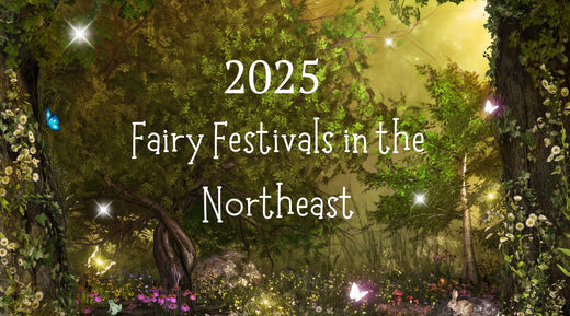 A forest scene woodland animals and bright sparkly fairy lights
