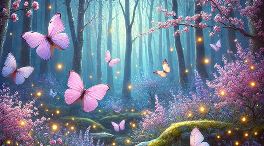 whimsical butterfly forest