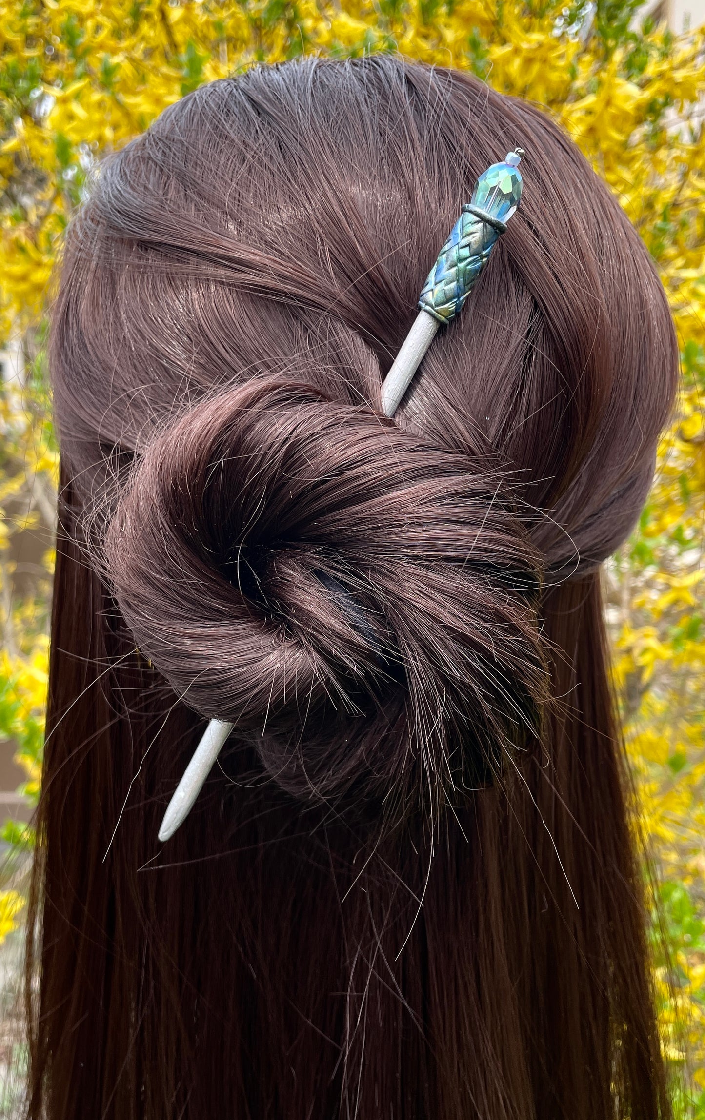 Green Harlequin Hair Stick