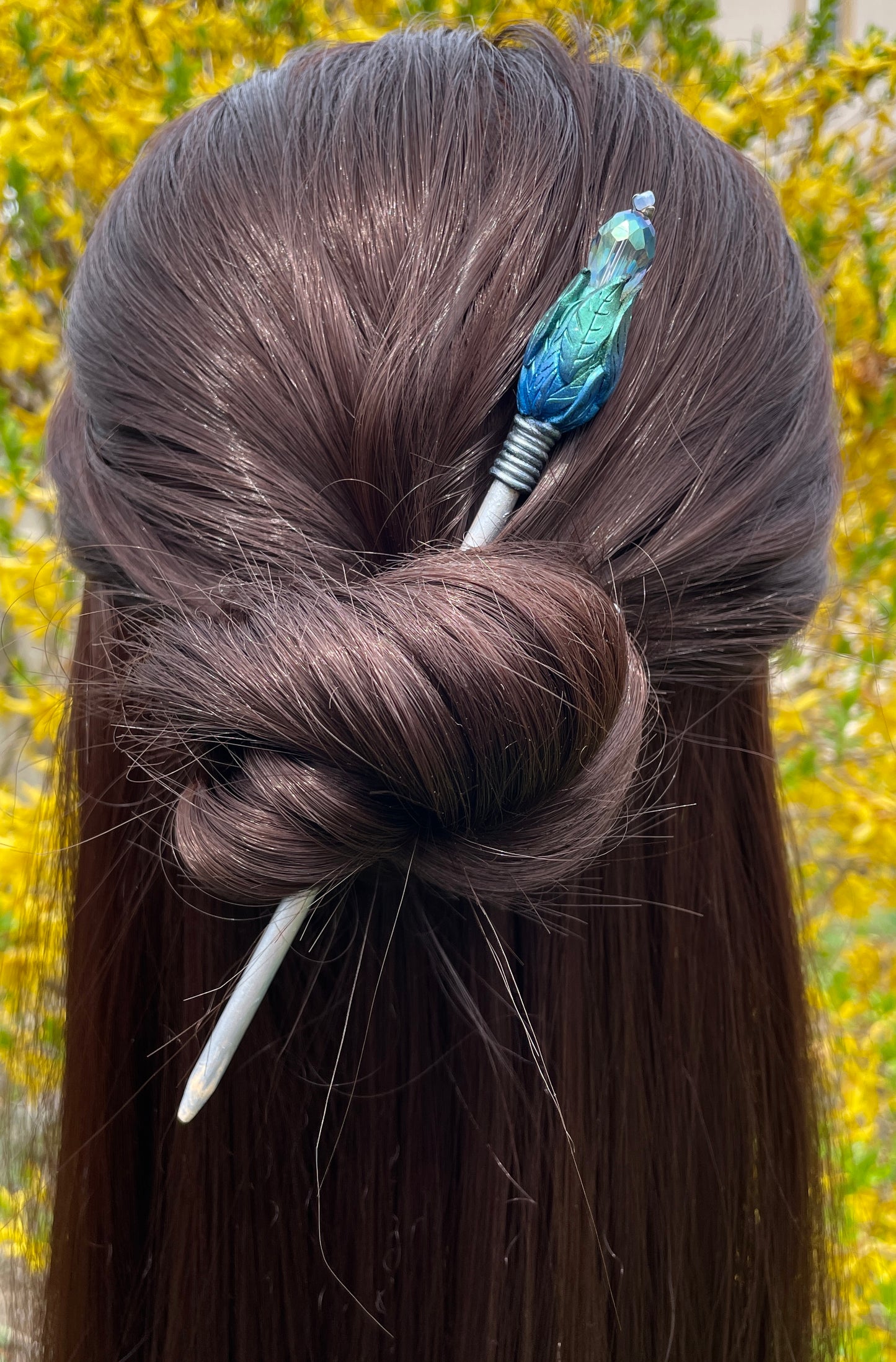 Leaf Crystal Hair Stick