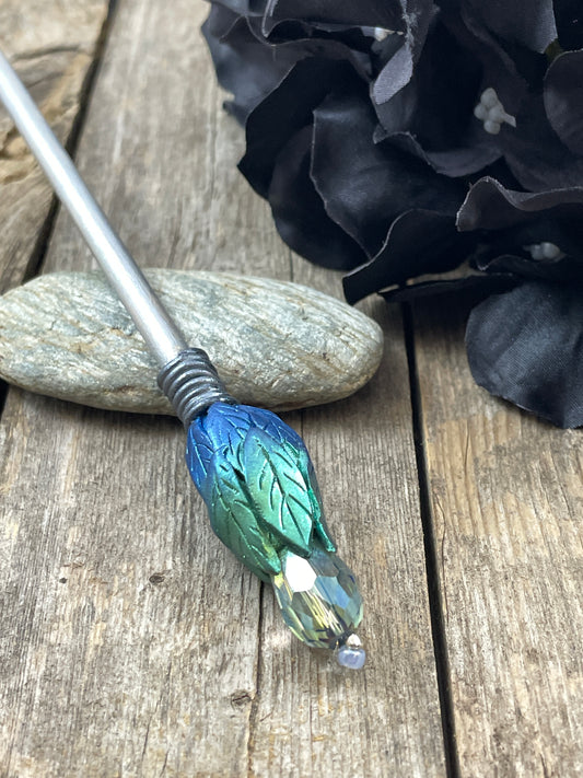 Leaf Crystal Hair Stick