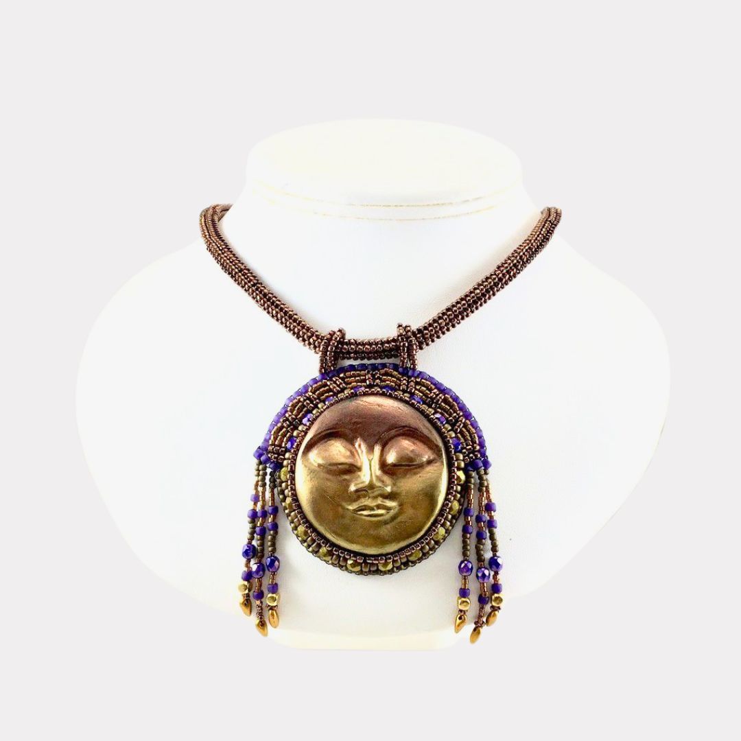 Beaded Egyptian Sun Goddess Necklace