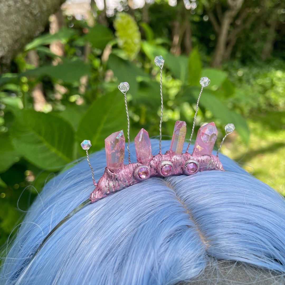 Fairy Tiara - Pink Quartz Crystal
