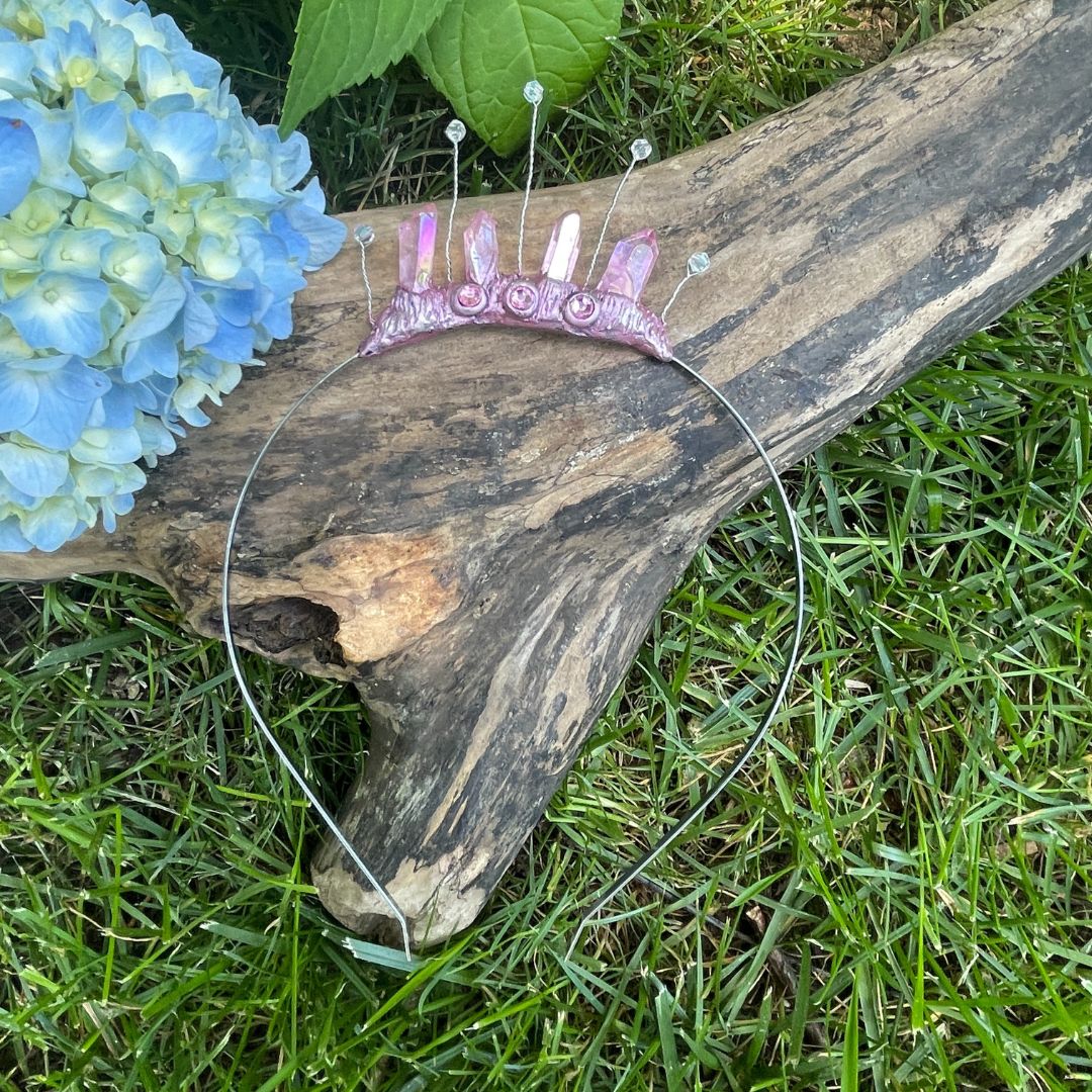 Fairy Tiara - Pink Quartz Crystal