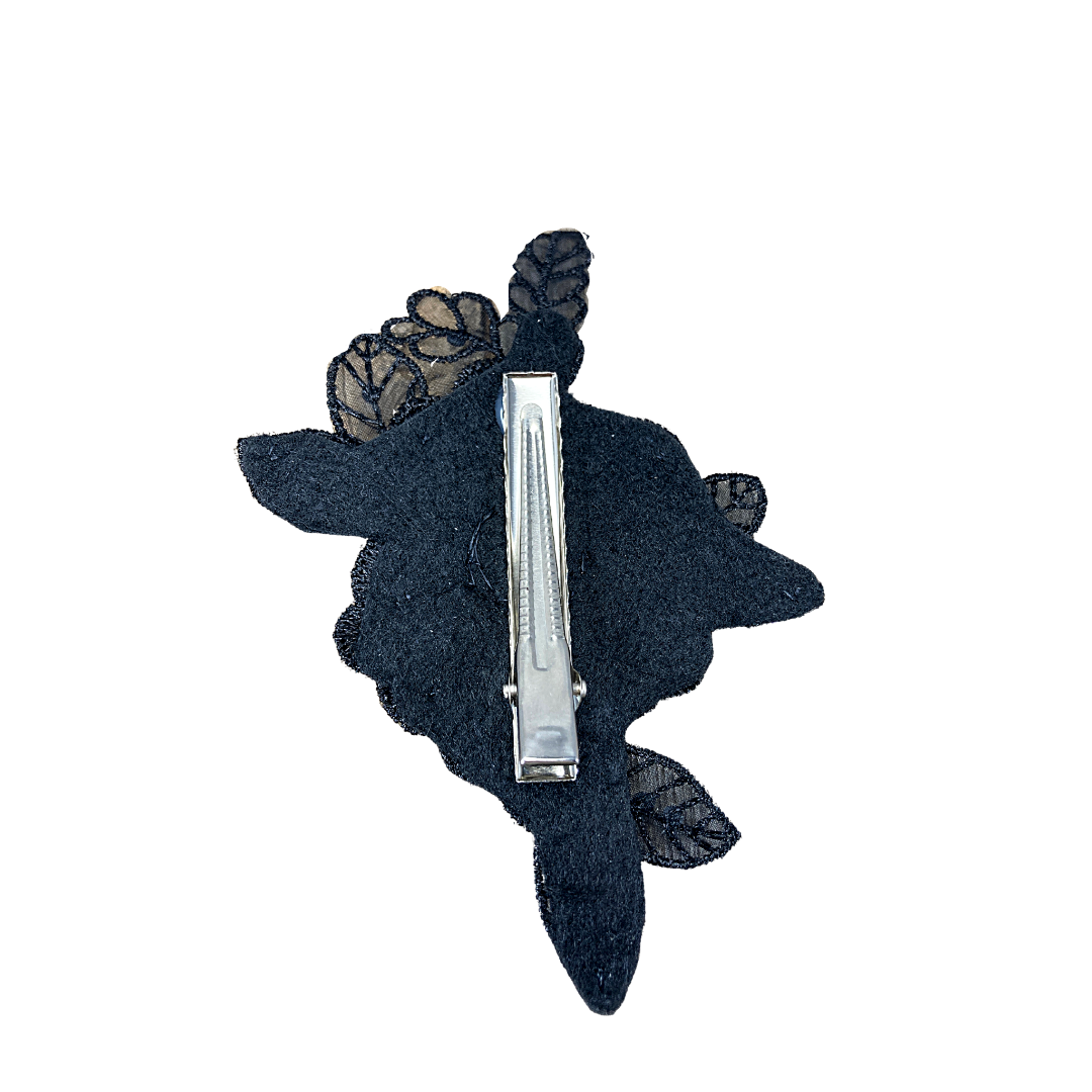 Celestial Black Flower Fascinator