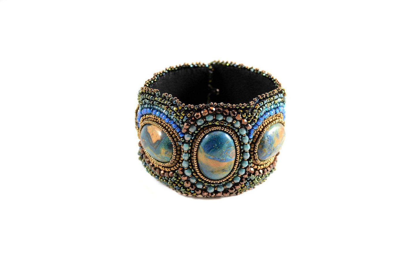 bead embroidery cuff bracelet