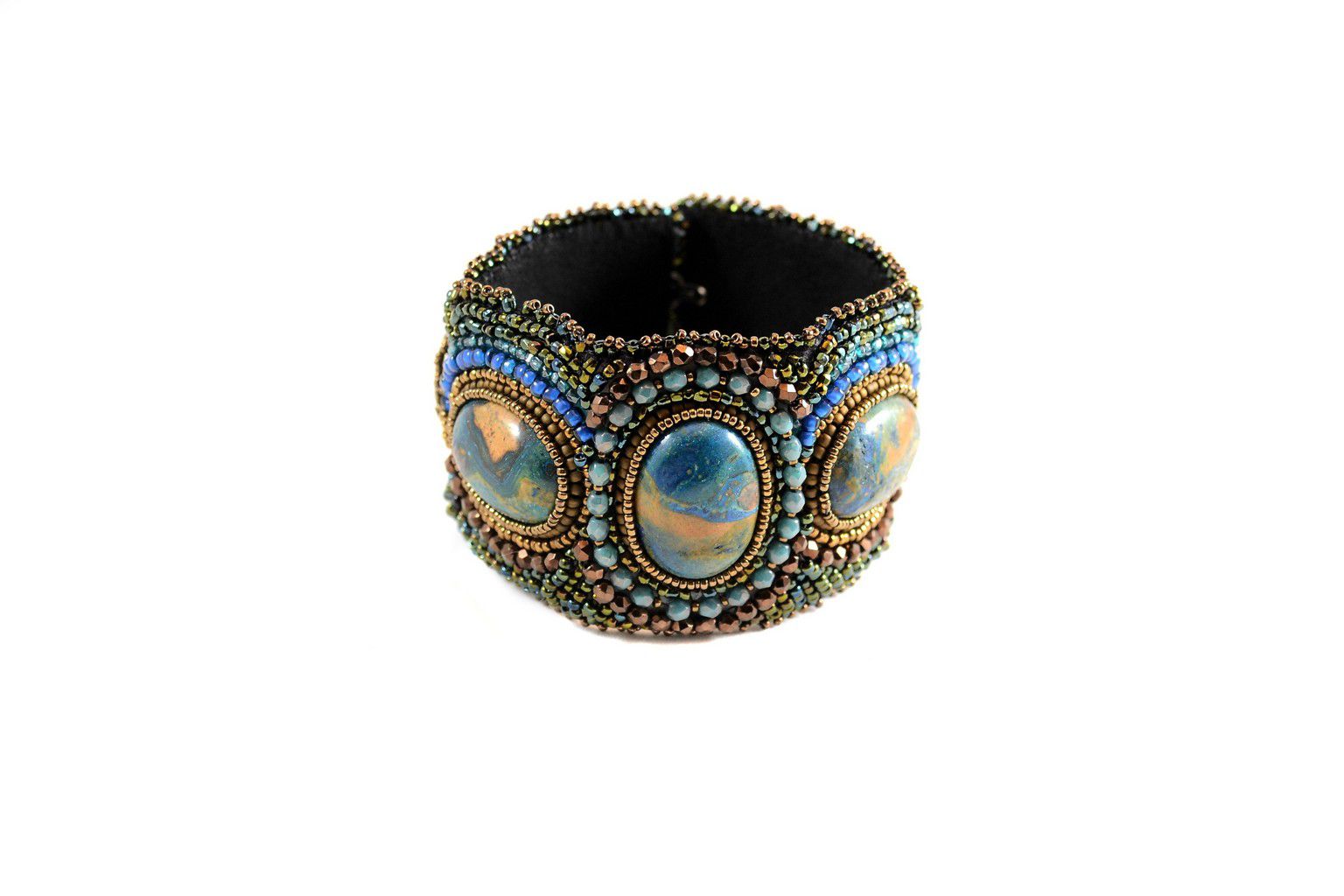 bead embroidery cuff bracelet