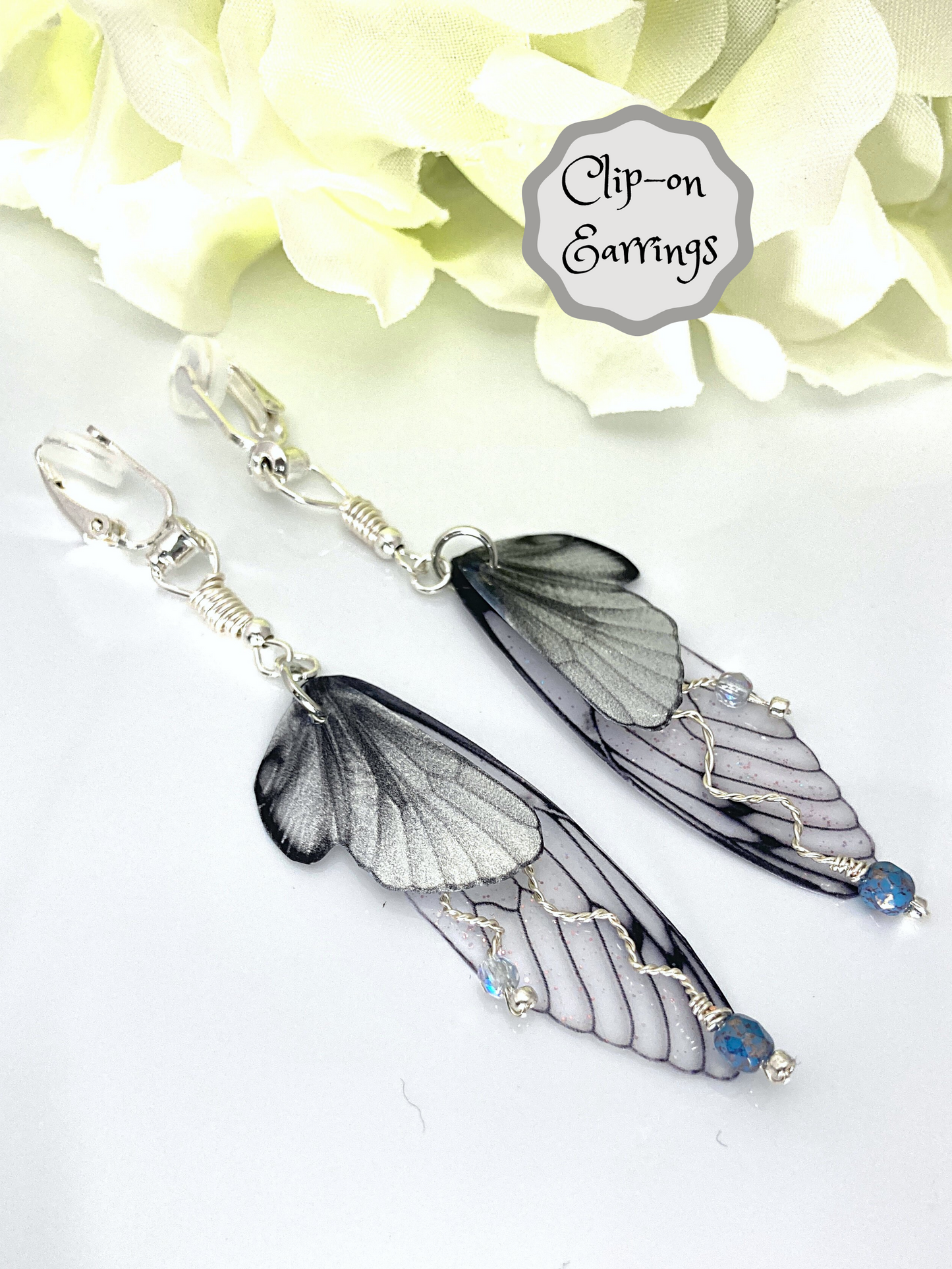 Silver Butterfly Clip-on Earrings