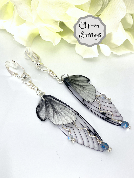 Silver Butterfly Clip-on Earrings