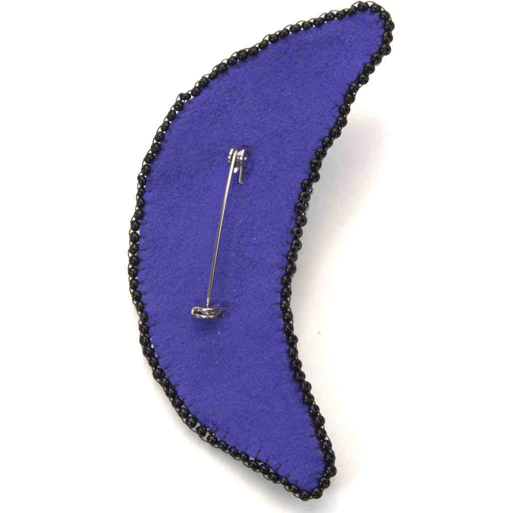 beaded moon shawl brooch pin art