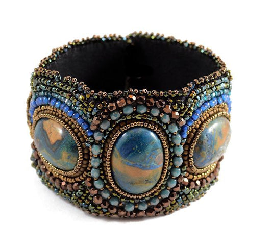 bead embroidery cuff bracelet