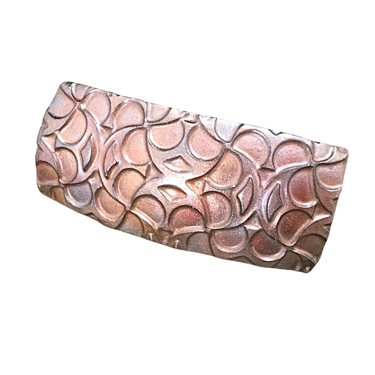 Dragon scale hair barrette in gold, bronze and silver.