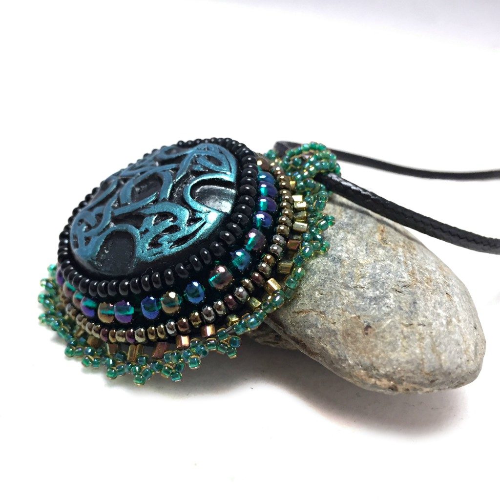 Emerald Green Celtic Cross Necklace