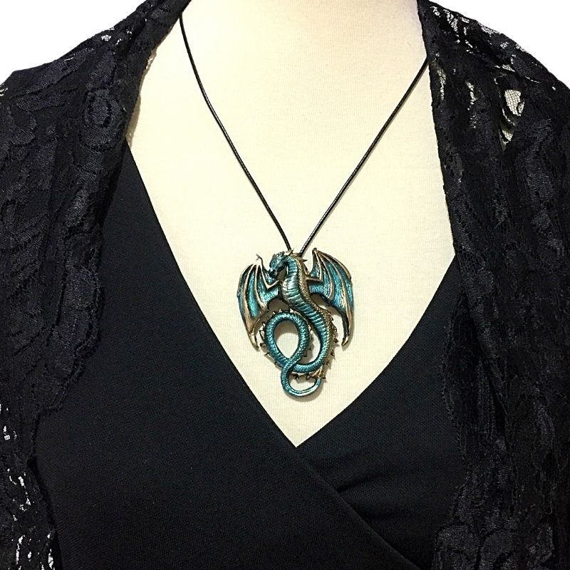 green mythical creatures necklace