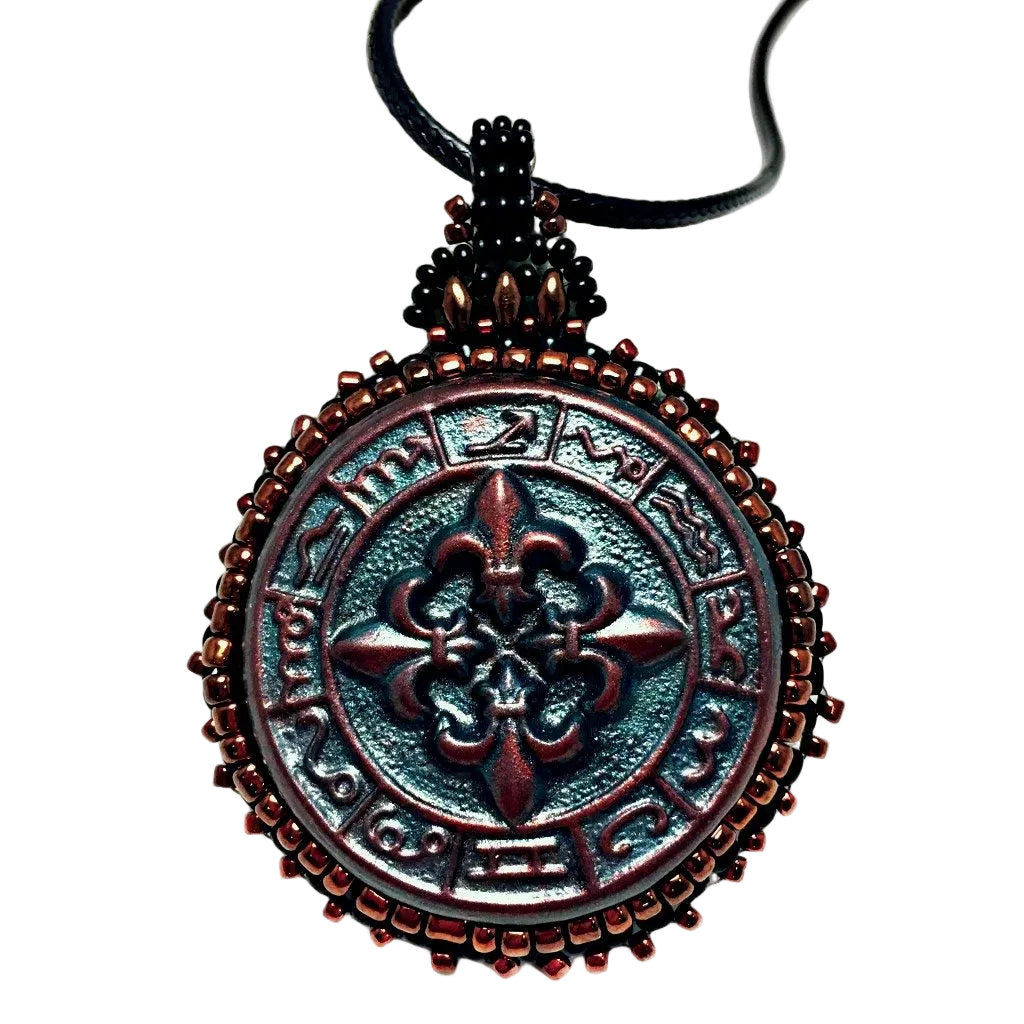 mayan bronze pendant large