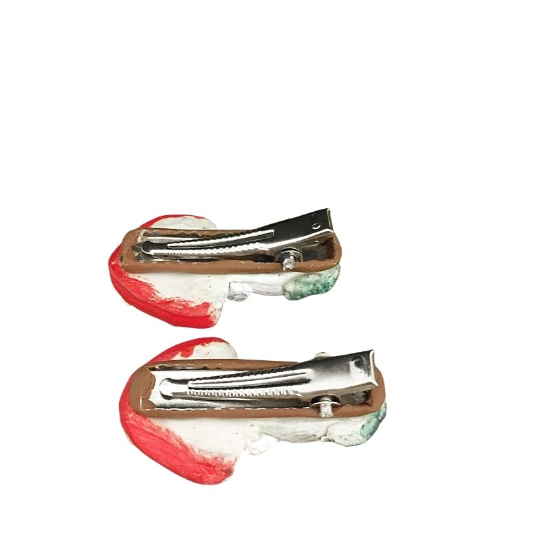 Back of toadstool alligator hair clips