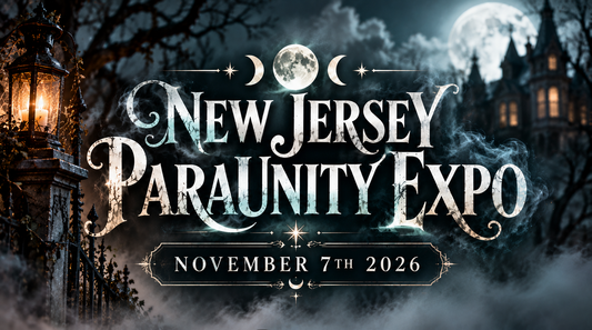 New Jersey ParaUnity Expo 2026 paranormal convention graphic with a haunted mansion, ghostly fog and lantern, November 7, 2026.