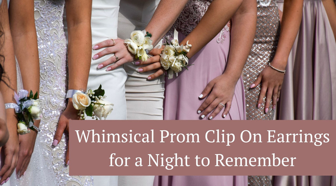 Girls dressed in prom dresses standing in line with corsages on their wrists