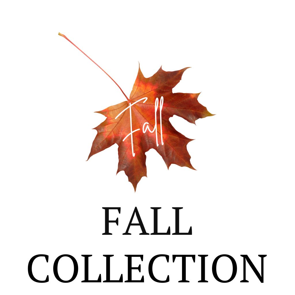Fall season orange and red maple leaf with the word "Fall".