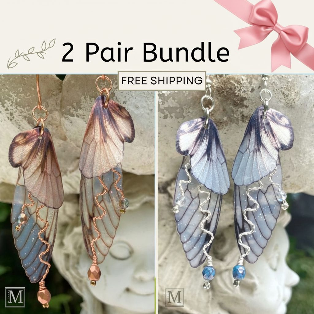 2 Pair Earrings Bundle with Pink Bow