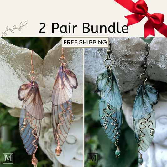 Fairy Earrings Gift Set – Woodland & Forest Butterfly 2 Pair Bundle