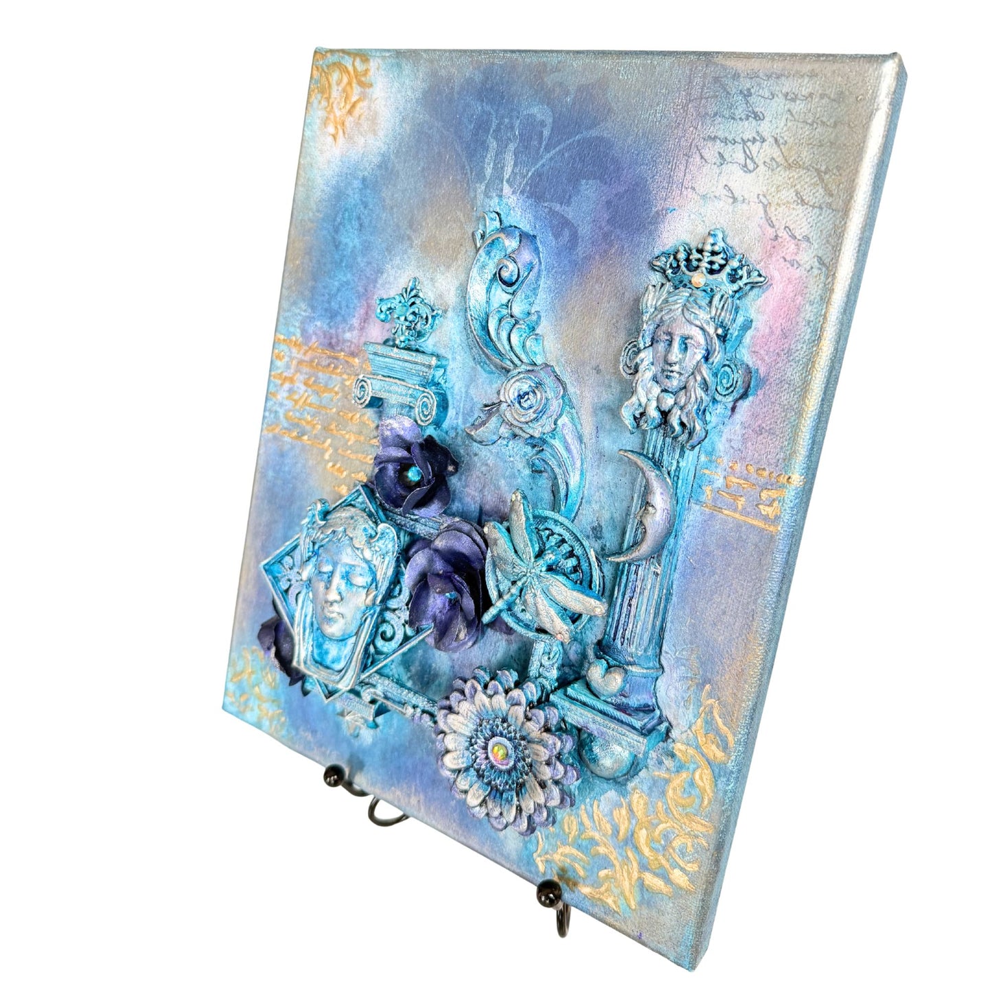 Garden of Forgotten Statues | Original Sculpture Wall Art | Mixed Media Canvas