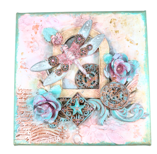 Timekeeper's Garden | Original Steampunk Decor | Mixed Media Canvas