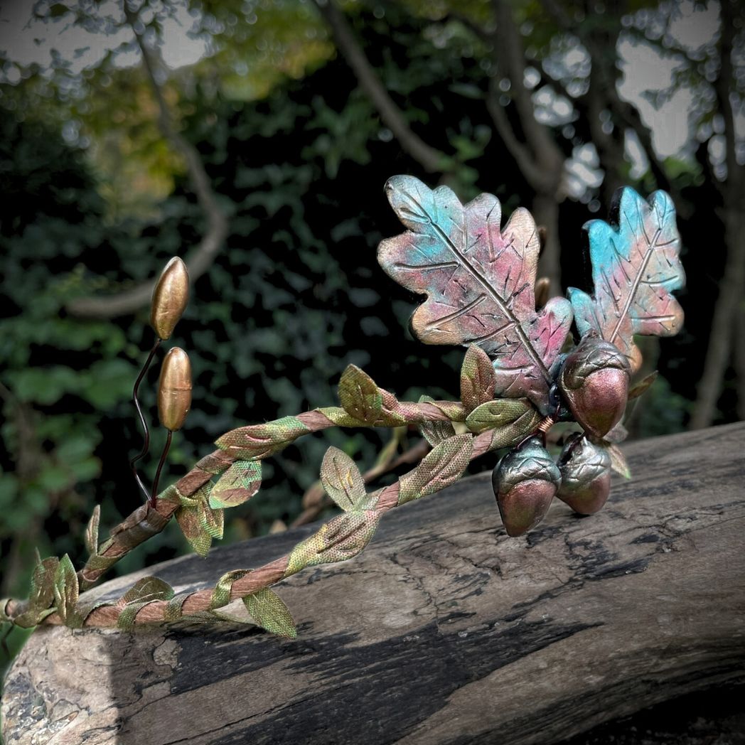 Acorn and Oak Leaf Woodland Crown, Mother Earth Costume Headpiece