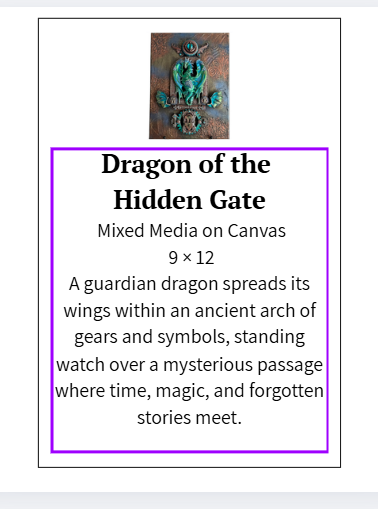 Dragon of the Hidden Gate | Original Dragon Painting | Mixed Media Canvas