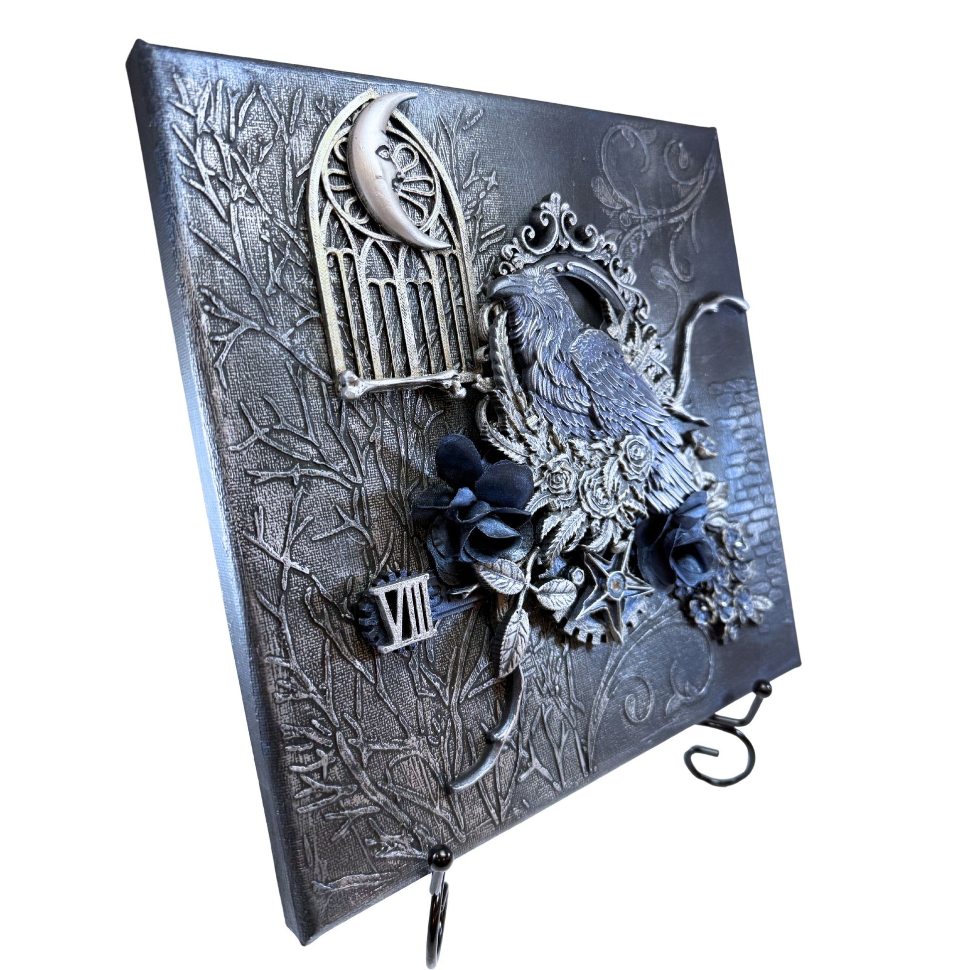 Decorative notebook with birdcage and bird design on a white background