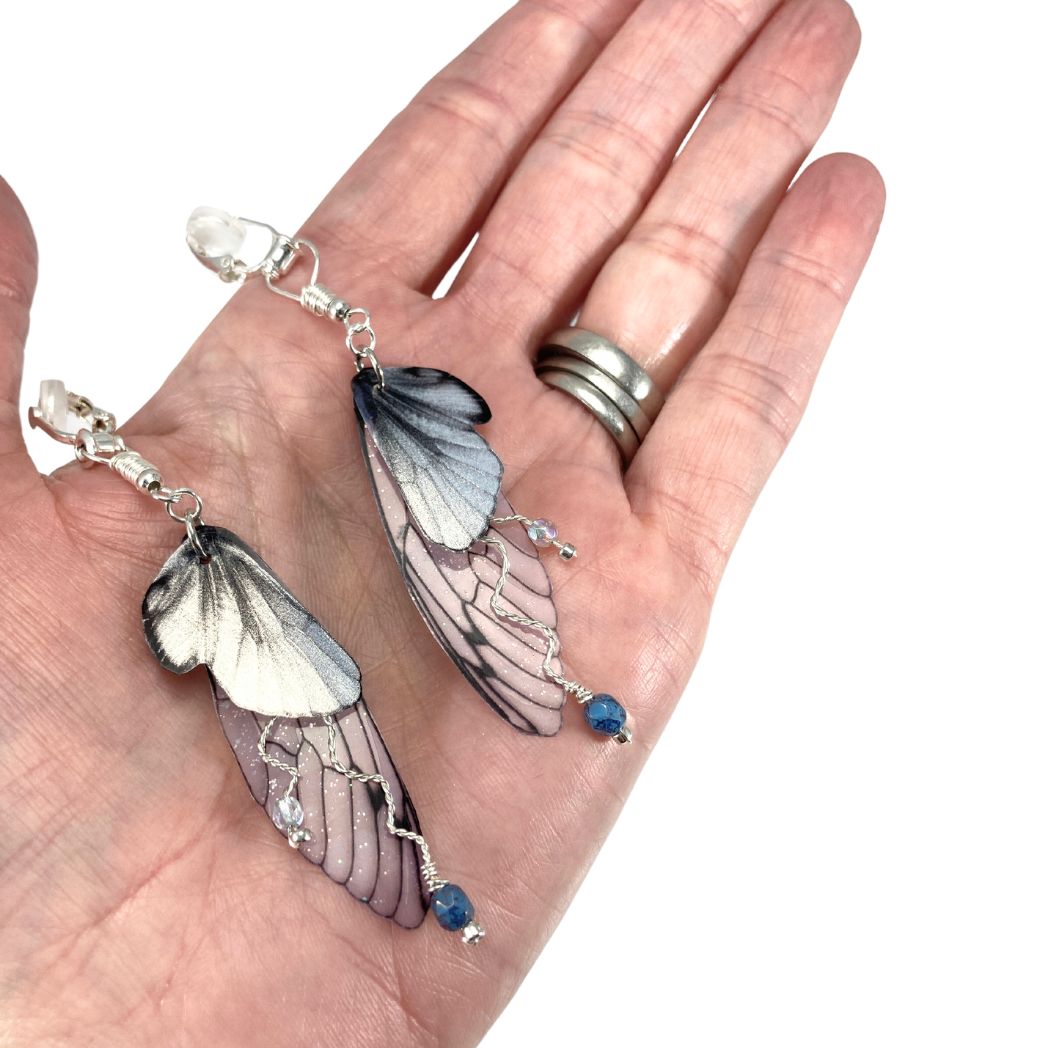 Silver Butterfly Clip-on Earrings