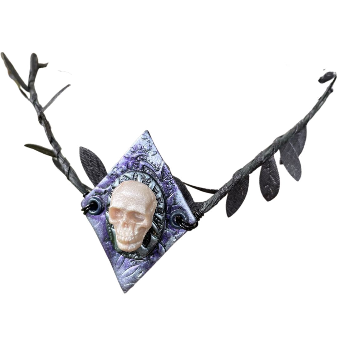 Skull Gothic Crown, Black Leaf Circlet