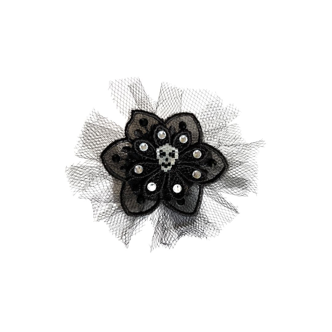 Small Gothic Skull Fascinator Hair Clip