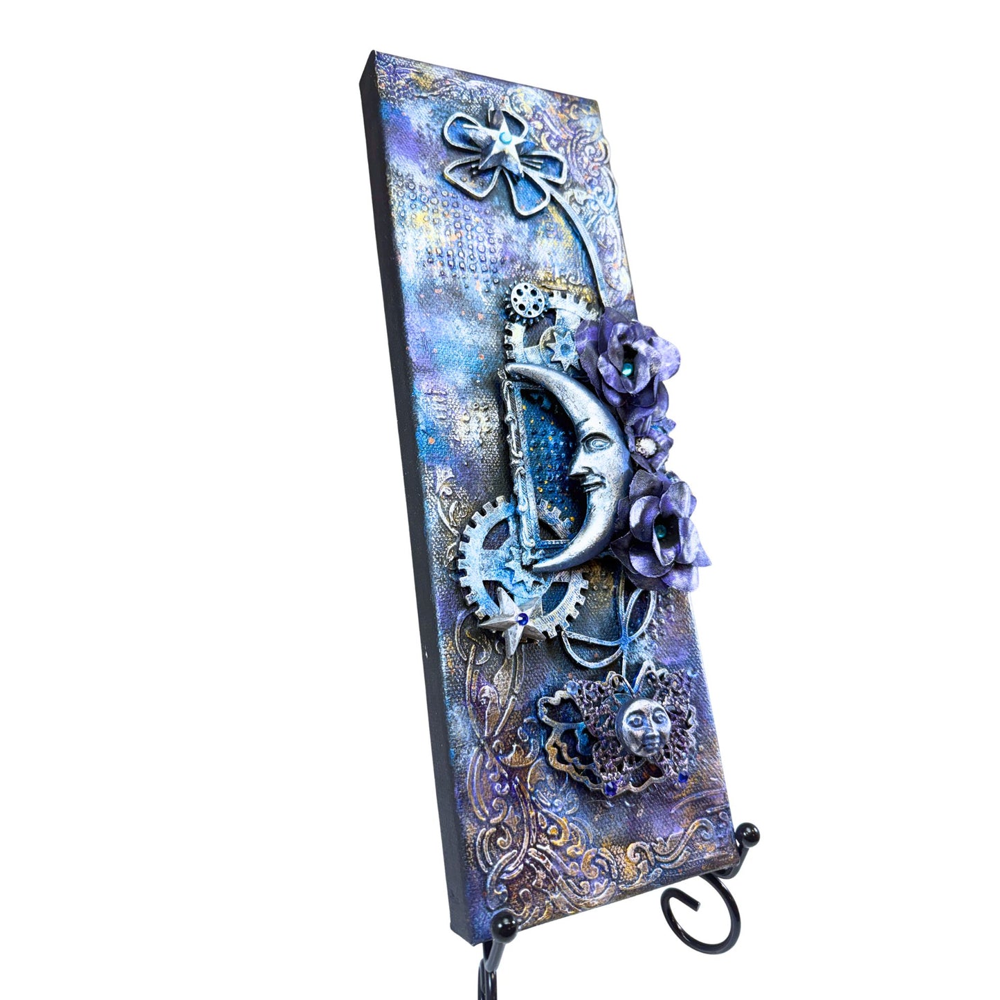 Sun and Moon Wall Decor | Garden of Moonlight | Mixed Media Canvas