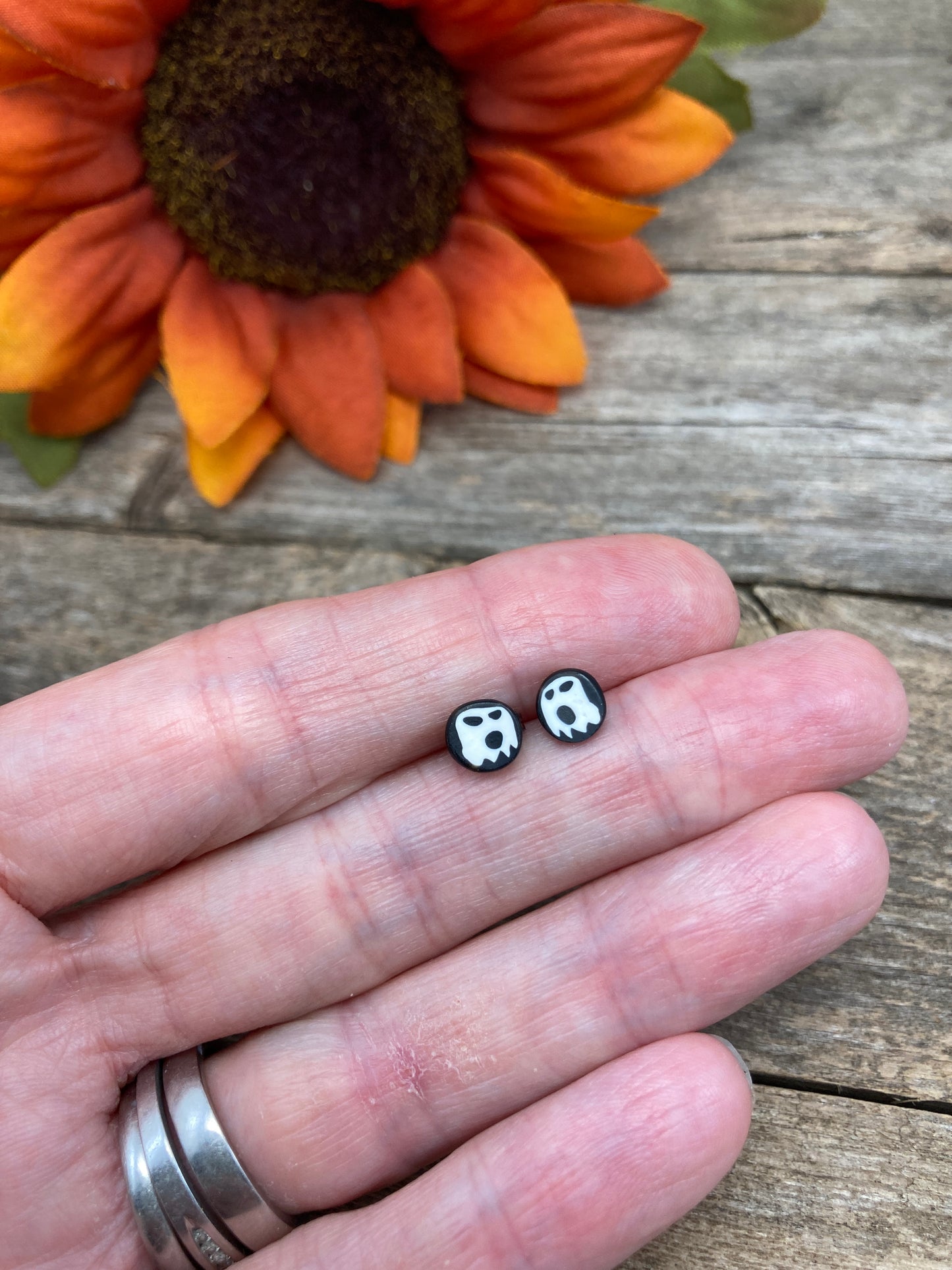 Tiny Ghost Stud Earrings