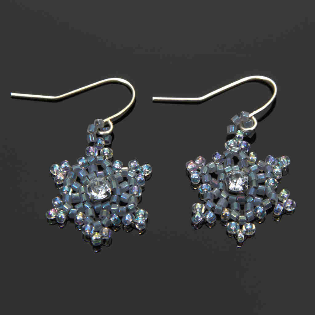 gray snowflake earrings