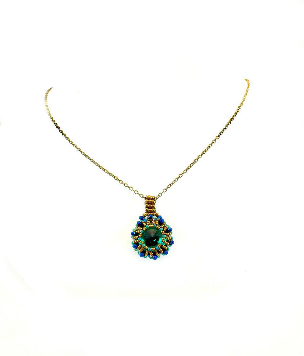 emerald green crystal necklace