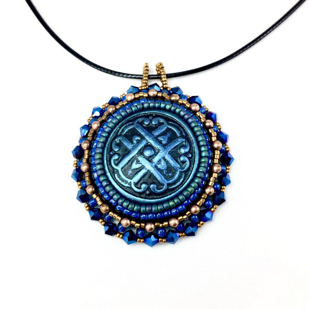 blue celtic knot pendant