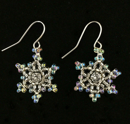 ice blue snowflake earrings