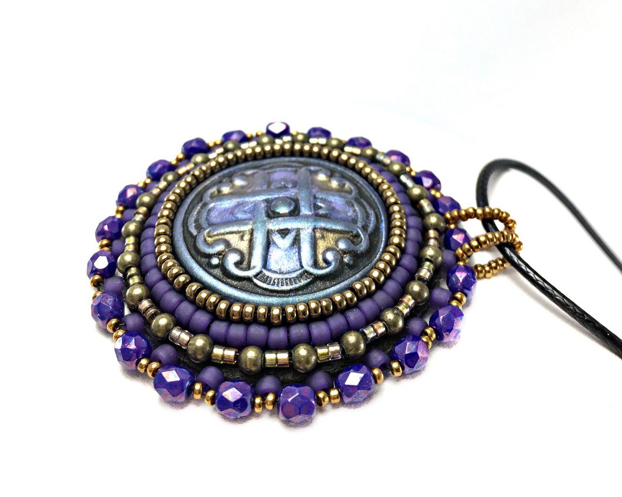 purple celtic knot pendant