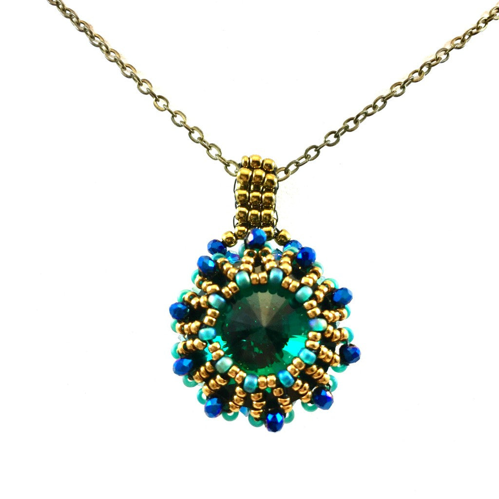 emerald green crystal necklace