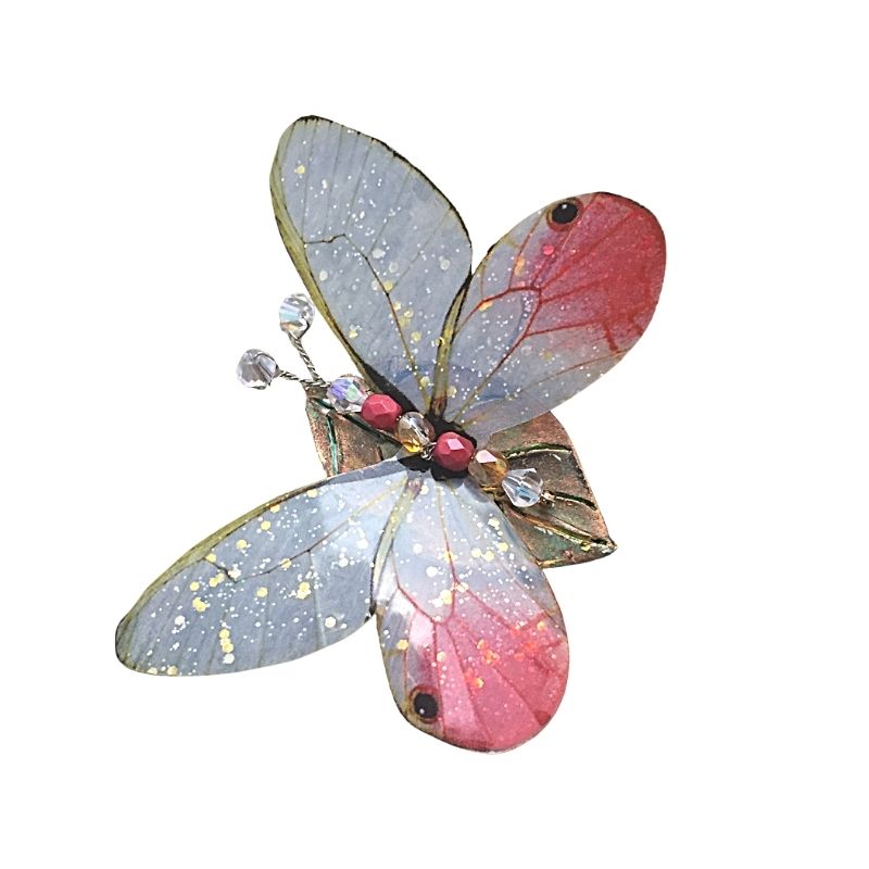 pink butterfly brooch pin