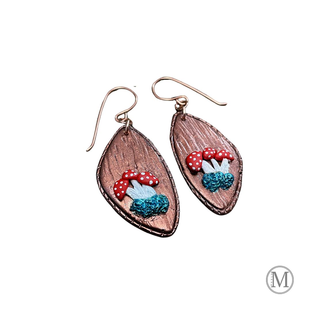 Amanita Mushroom Earrings