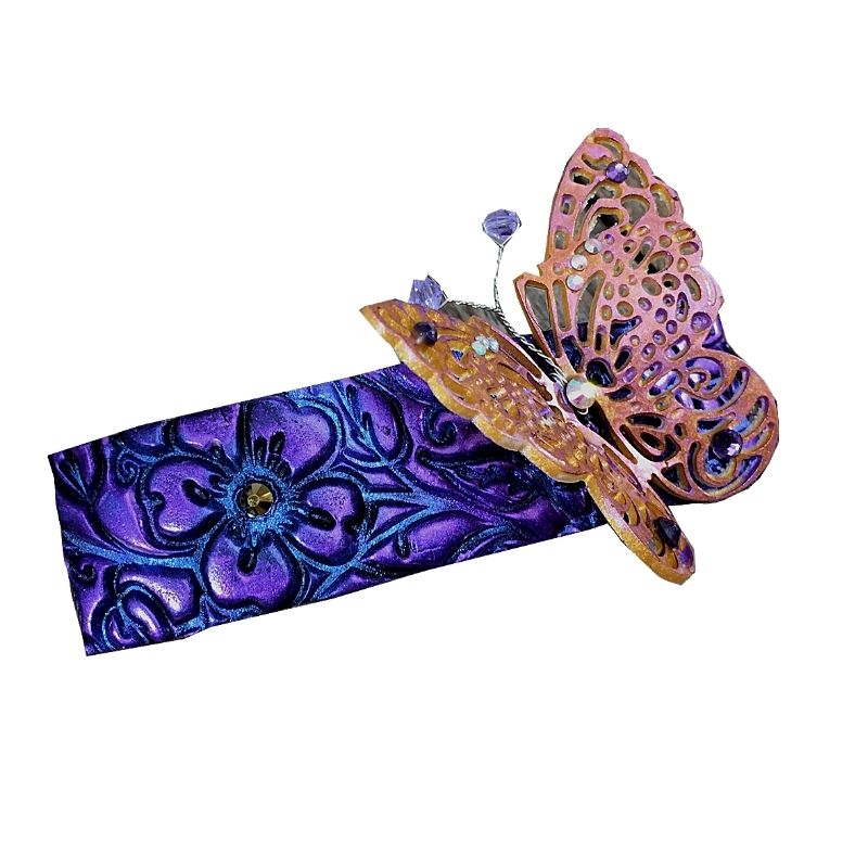 Purple barrette butterfly Clip