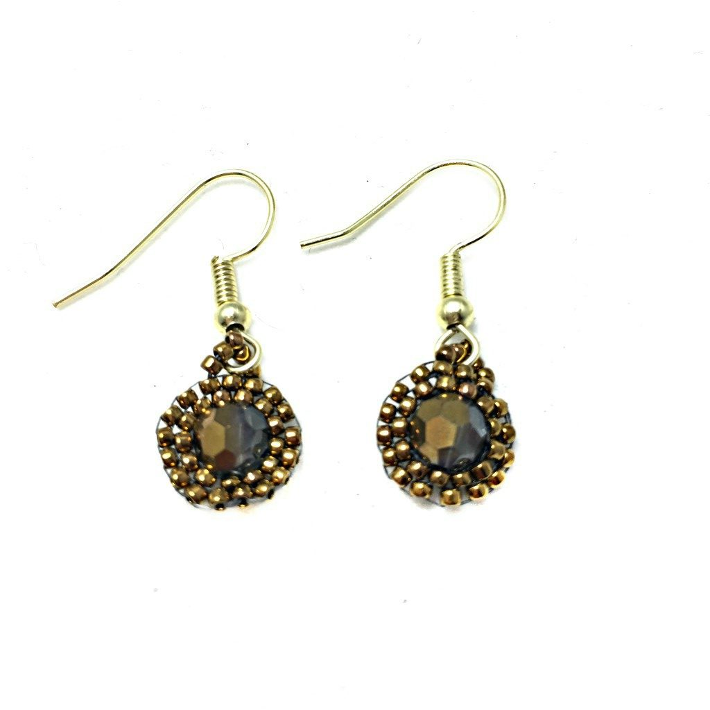 Round Crystal Drop Earrings - Choose from 11 crystal colors