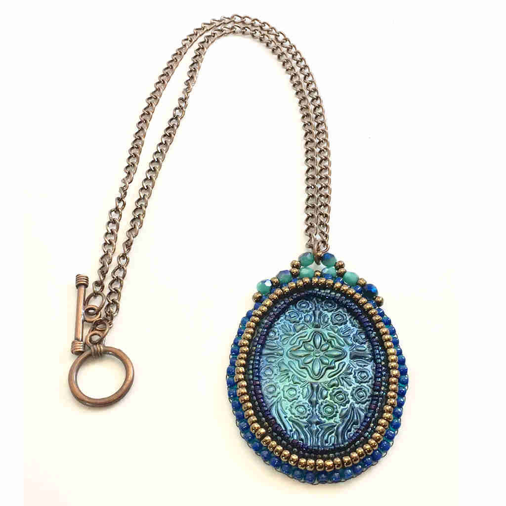 Blue Victorian Pendant Necklace