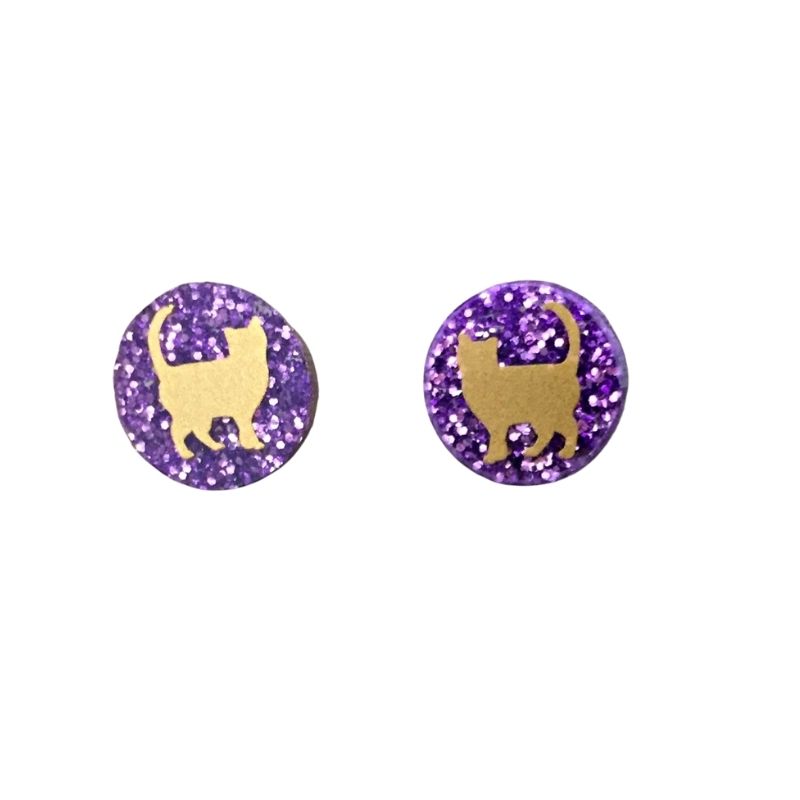 Cat lover stud earrings