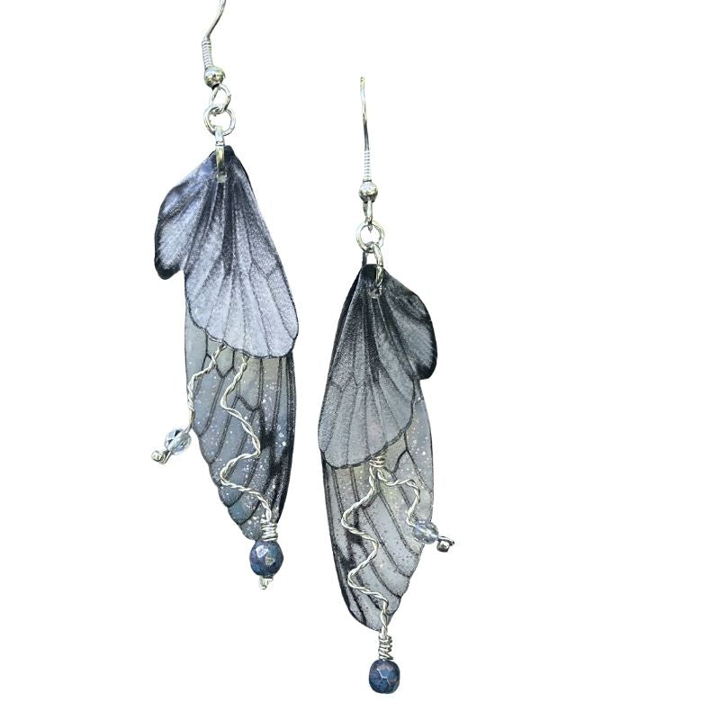 Silver dark fairy earrings