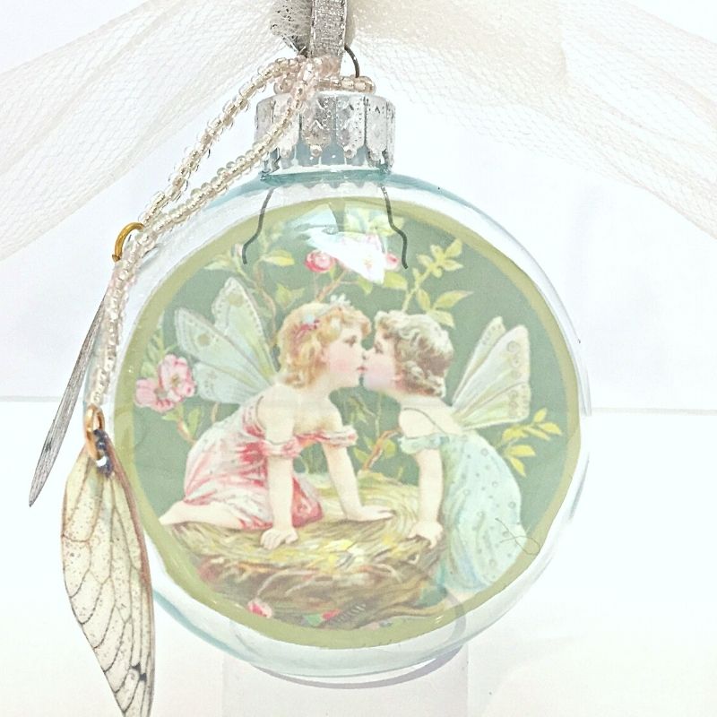 kissing faeries plastic ball tree ornament