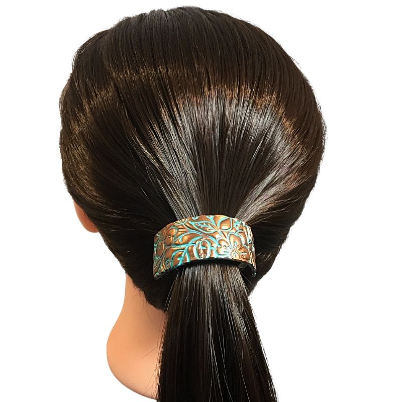 copper patina fancy barrettes for thick hair